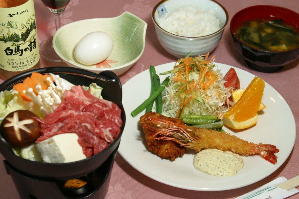 ホテルモンブラン白馬・夕食一例